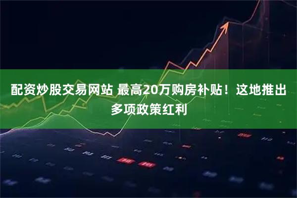 配资炒股交易网站 最高20万购房补贴！这地推出多项政策红利